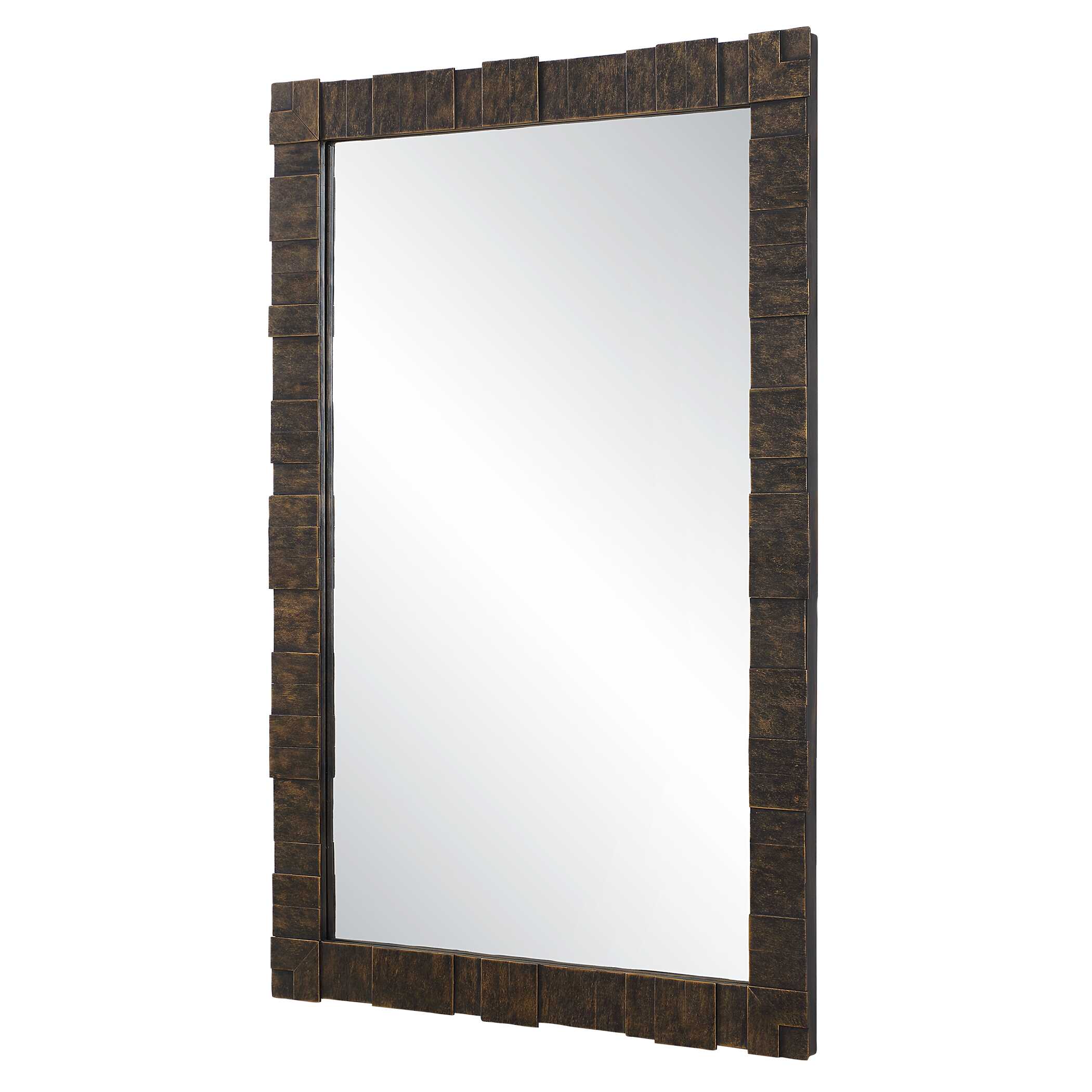 Bustelo Dark Bronze Mirror, by Uttermost, 29.5" width x 45.25" height x 1.12" depth View 5