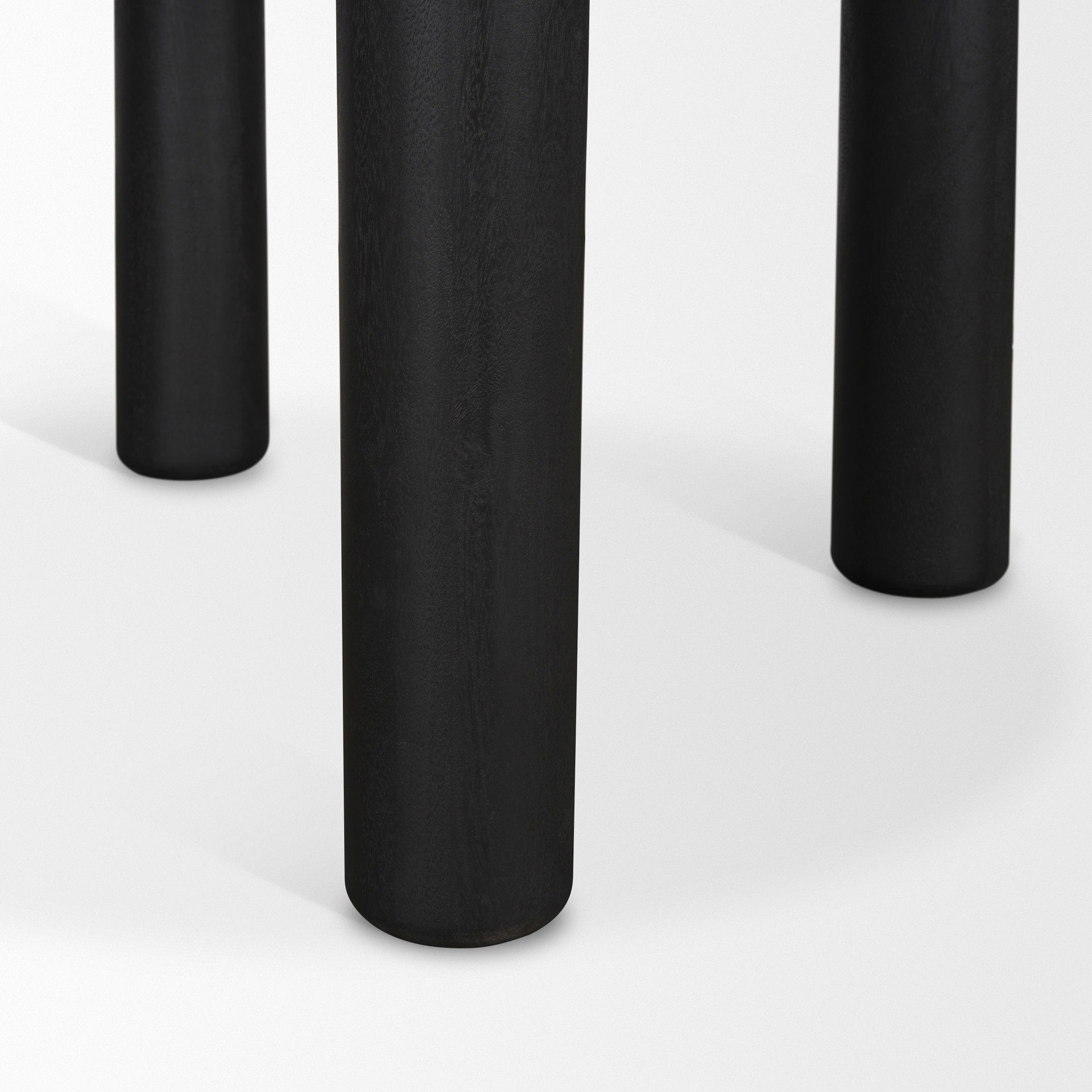 Soma Textured Black Mango Wood Round Dining Table, by Mercana, 48" length x 48" width x 30" height View 10