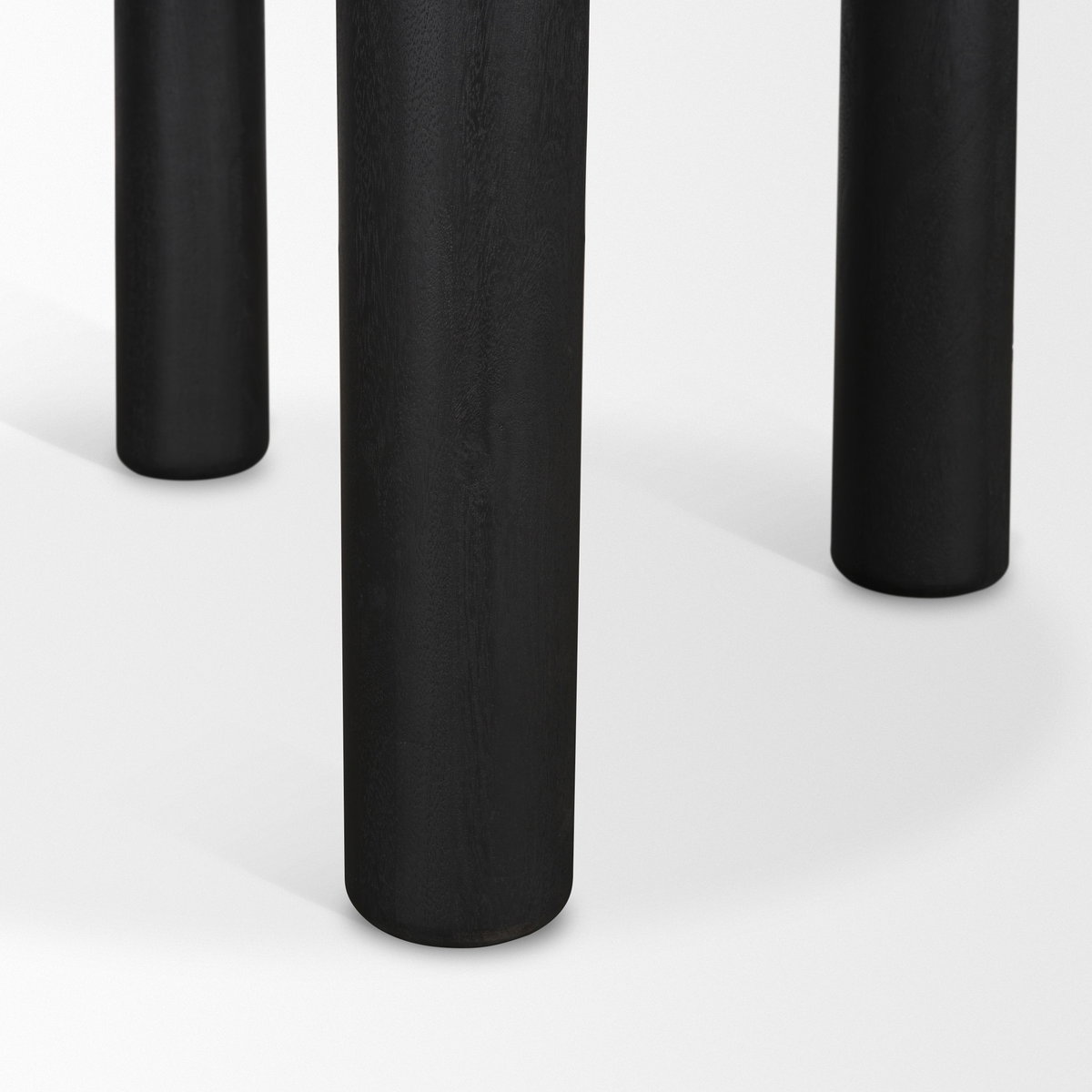 Soma Textured Black Mango Wood Round Dining Table, by Mercana, 48" length x 48" width x 30" height View 10