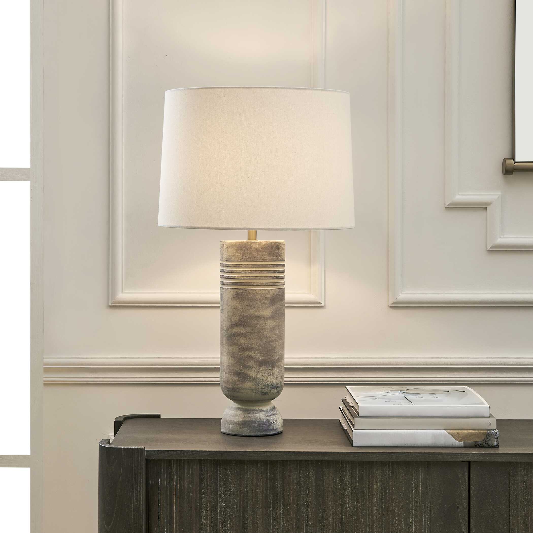 Vale Beige Hues Table Lamp, by Uttermost, 16" width x 28.37" height x 16" depth View 2