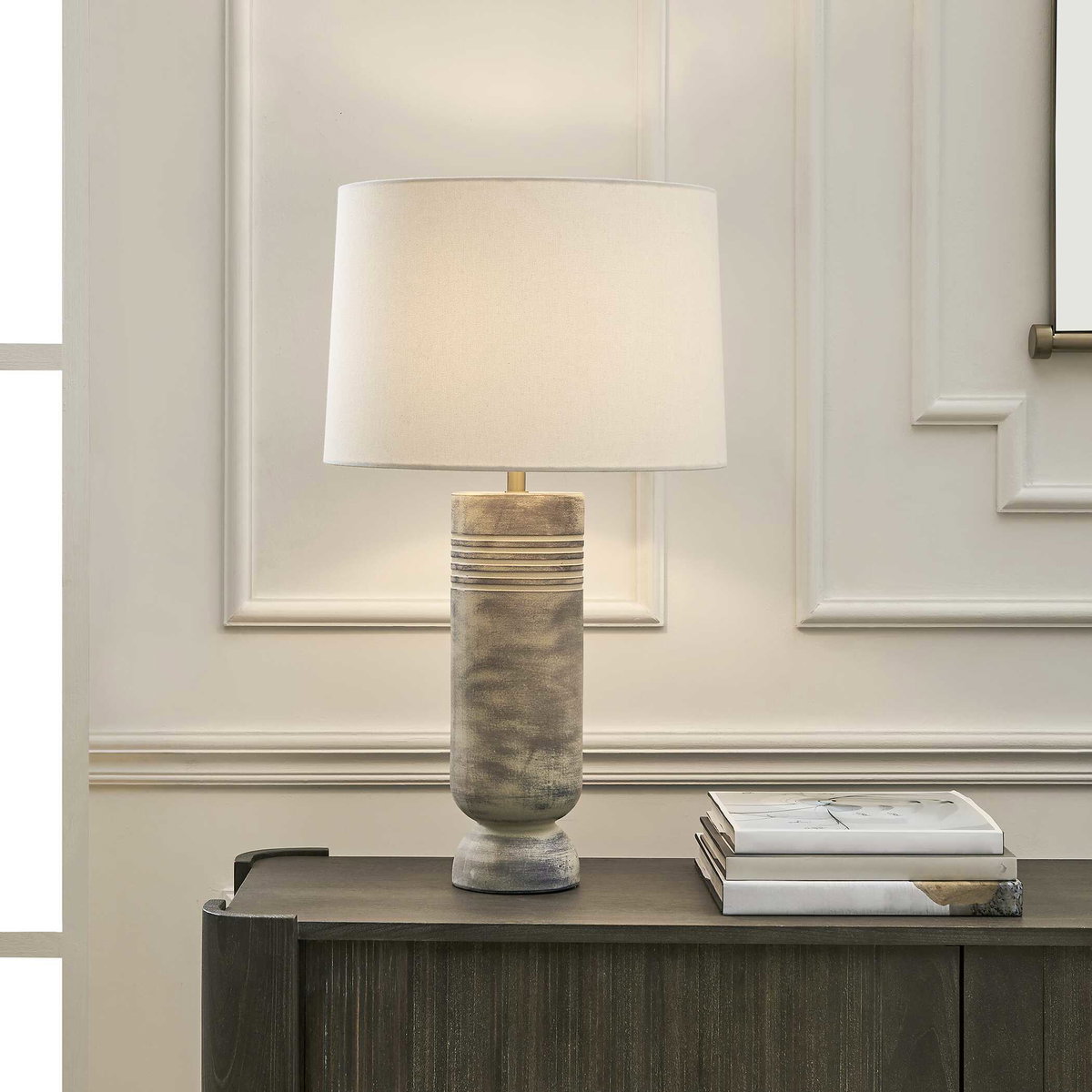 Vale Beige Hues Table Lamp, by Uttermost, 16" width x 28.37" height x 16" depth View 2