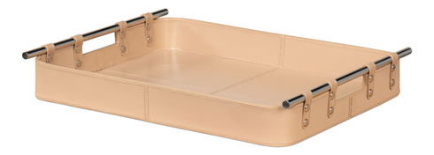 Safari Leather Tray  Mushroom