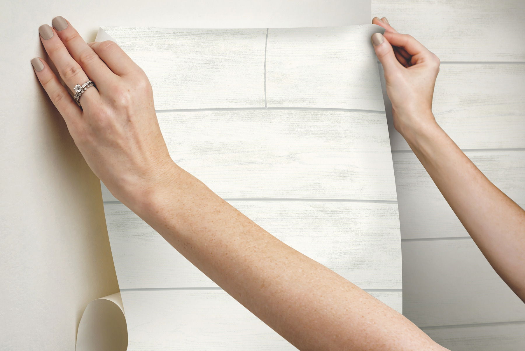 Magnolia Home Shiplap White Peel & Stick Wallpaper large image 