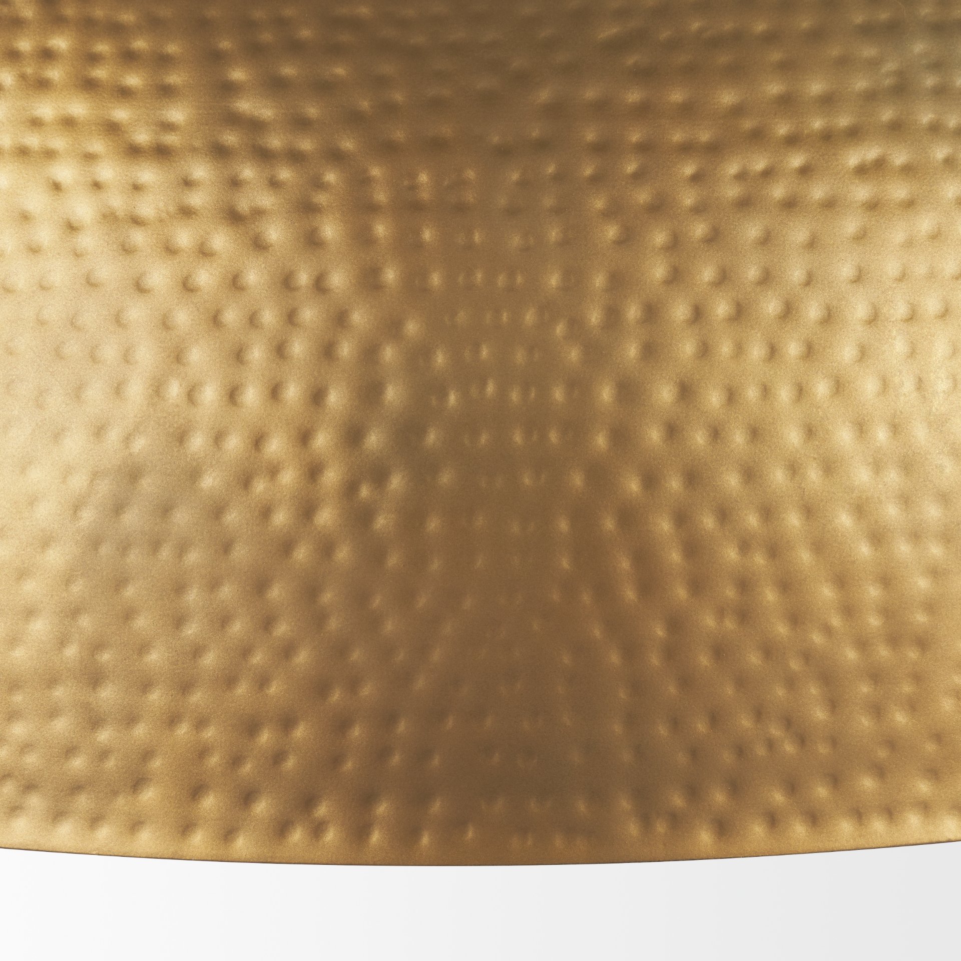 Karina 36' Round Brass-tone Hammered Metal Dome Pendant Light, by Mercana, 39" length x 39" width x 23" height View 7