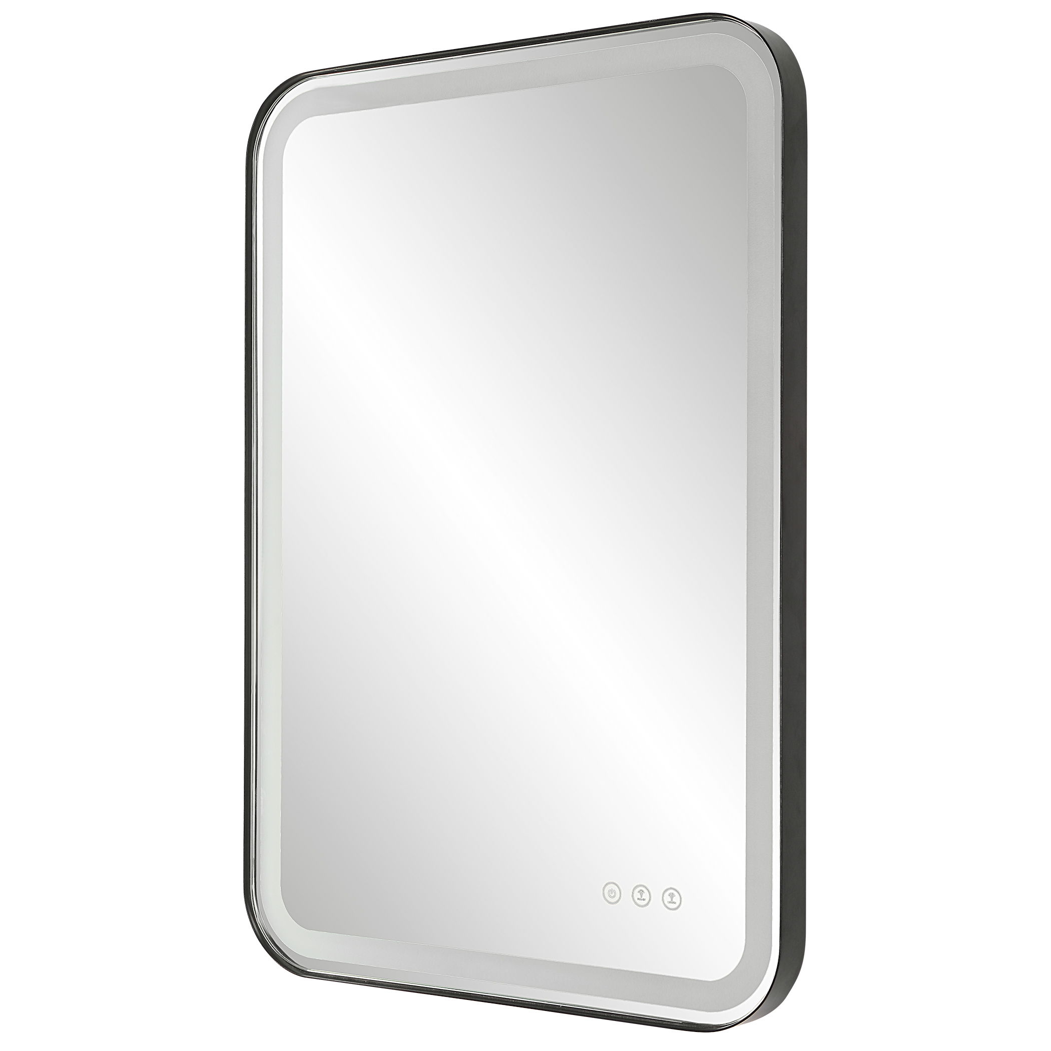Crofton Lighted Black Vanity Mirror large image 