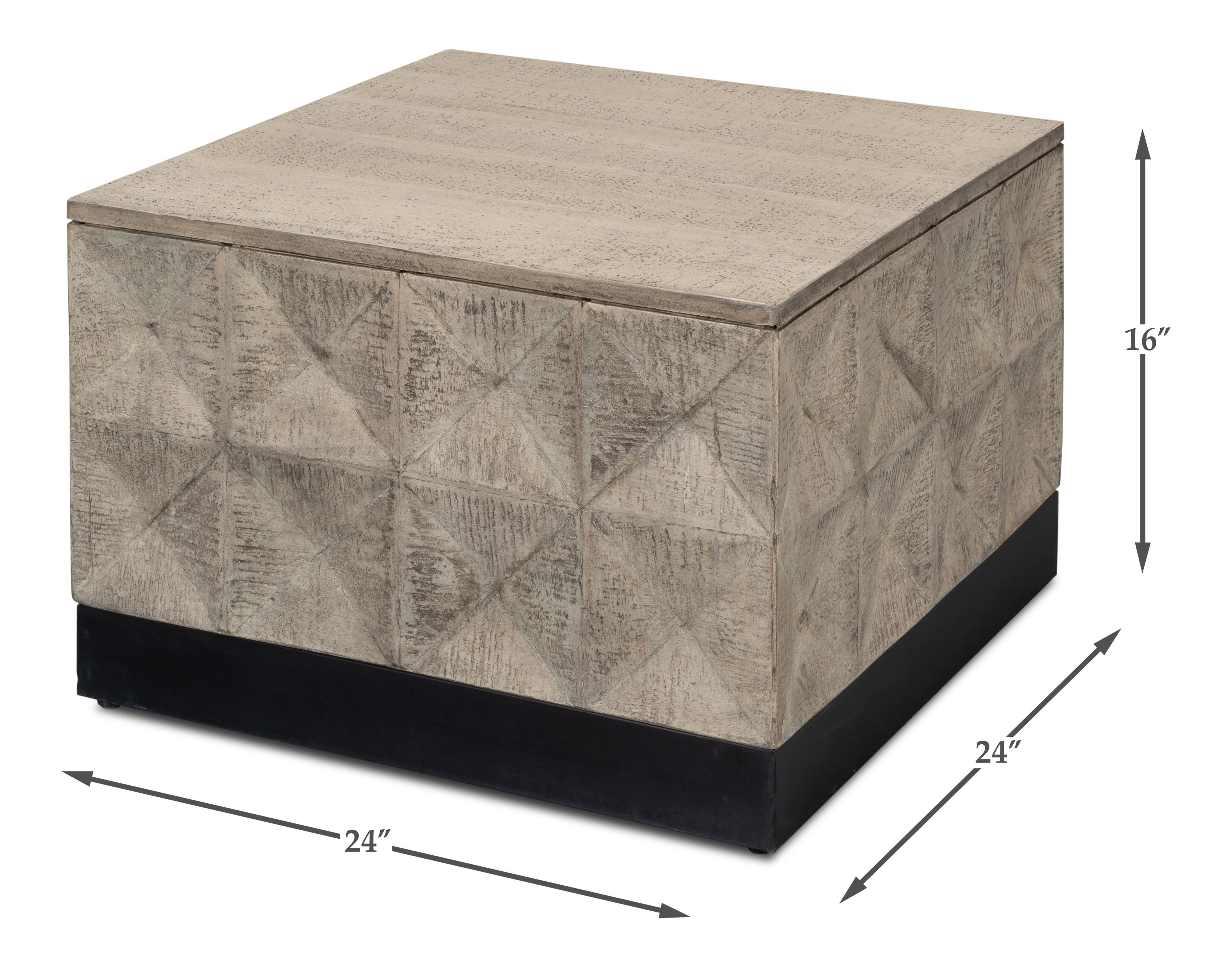 Geo Coffee Table, Small, by Sarreid, 24" length x 24" width x 16" height View 13