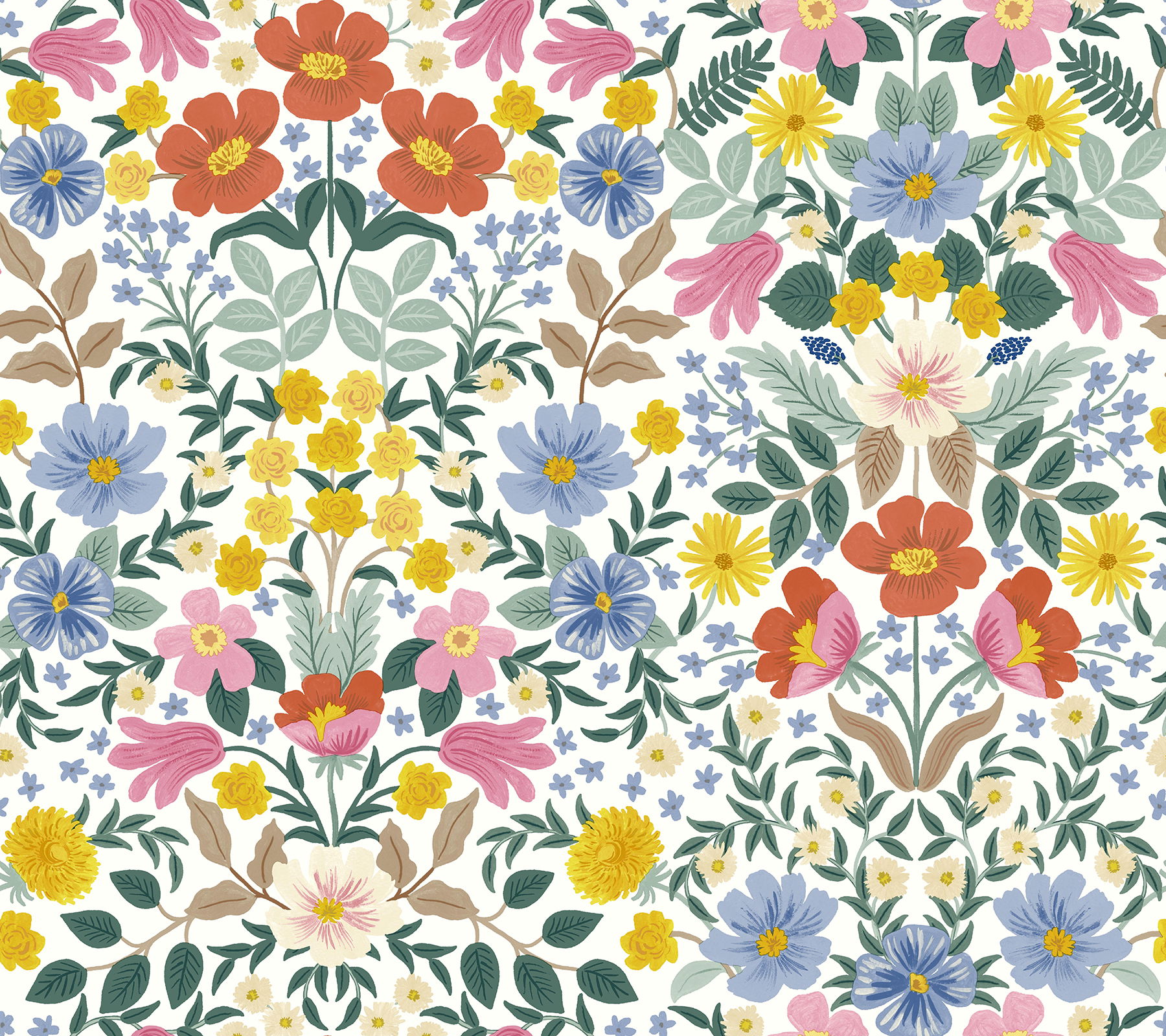 Bramble Garden White Peel & Stick Wallpaper large image 