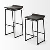 Givens 30.25'H Seat Height Black Wood Seat Black Metal Base Stool, Counter & Bar Stool by Mercana, 14" length x 15.8" width x 32" height thumbnail 8