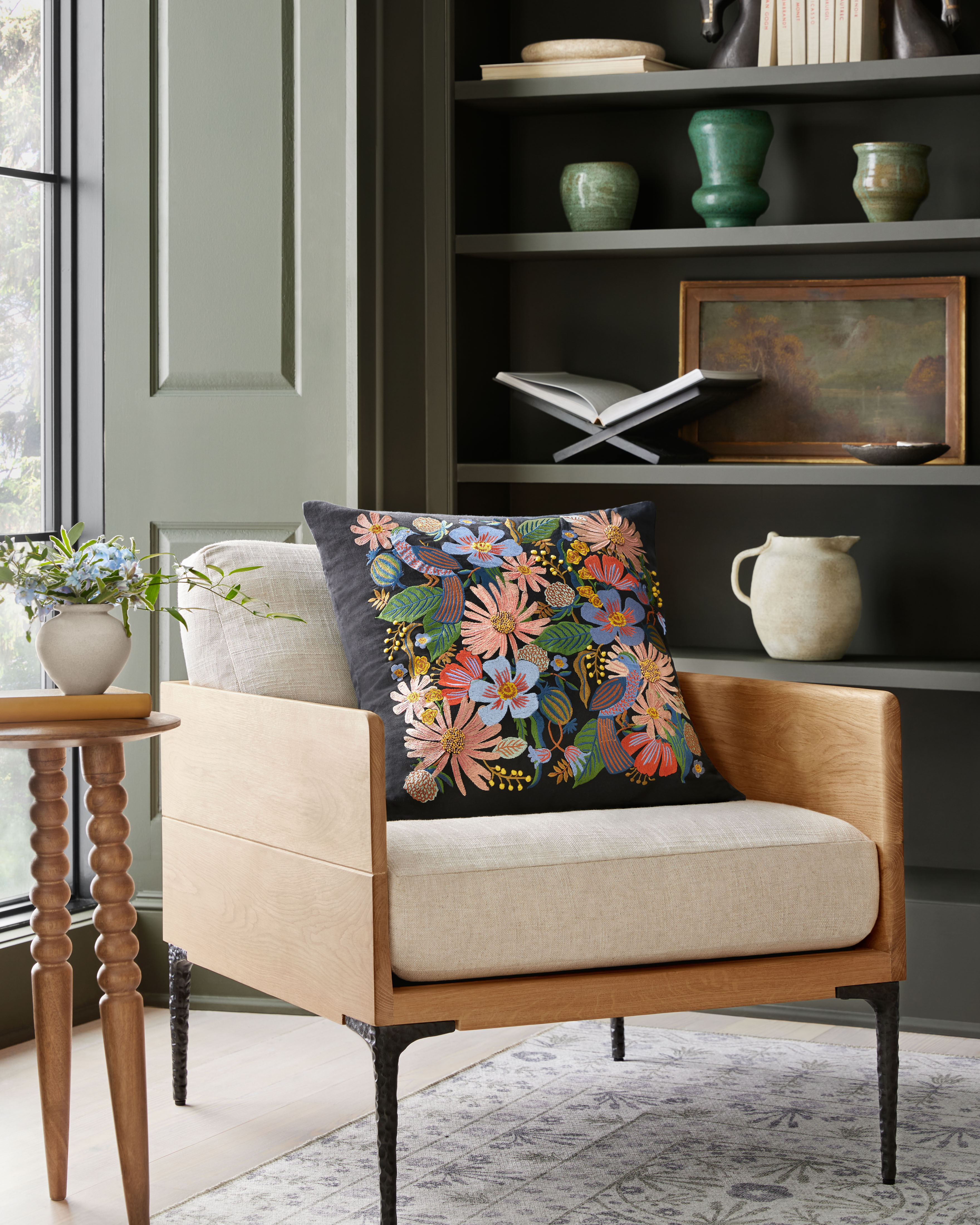 Rifle Paper Co. x Loloi Pillows Pillow, Decorative Pillow, 22" length x 22" width View 3