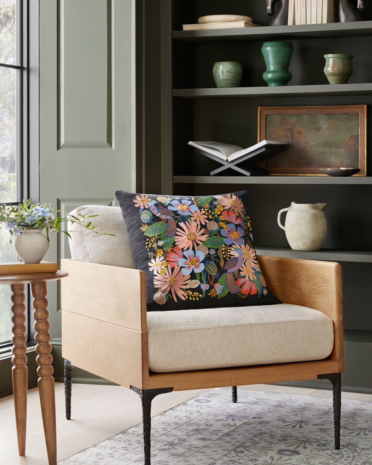 Rifle Paper Co. x Loloi Pillows Pillow, Decorative Pillow, 22" length x 22" width View 3