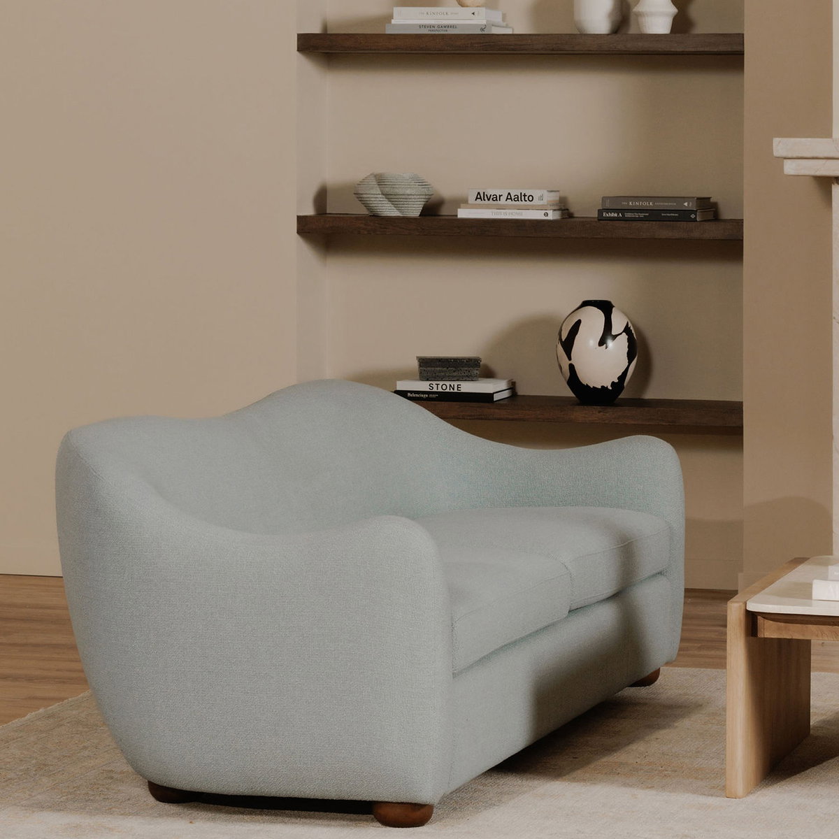 Bria Sofa Light Blue, Sofas & Sectional by Moe's Home, 89.8" width x 29.6" height x 34.7" depth View 6