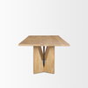 Tarro 84'L x 42'W Rectangular Dining Table | Light Brown Wood | Seats 8, by Mercana, 84" length x 42" width x 30" height thumbnail 5