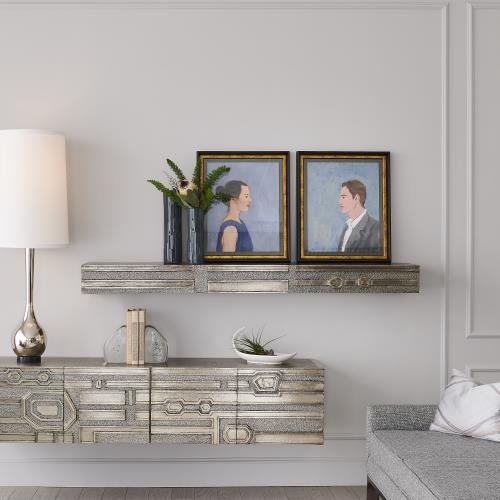 Abstract Block Floating ShelfNickel, by Global Views, 6' width x 6" height View 3