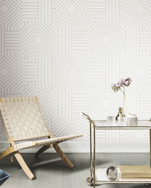 Diverging Diamonds White Wallpaper