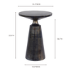 Sonja Accent Table Charcoal Grey, Side & End Table by Moe's Home, 15.5" width x 22" height x 15.5" depth thumbnail 9