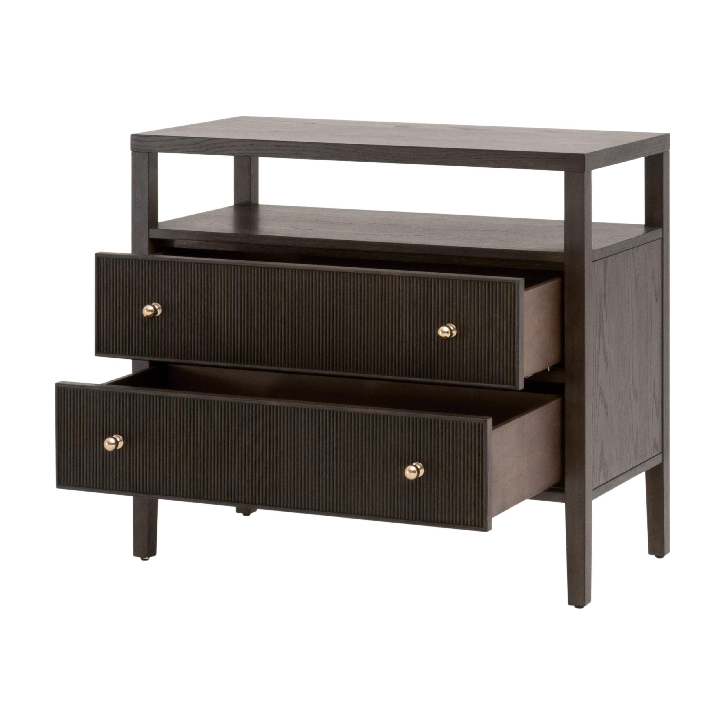Highland Open Shelf 2-Drawer Nightstand, by Essentials for Living, 34" width x 30" height x 17" depth View 4