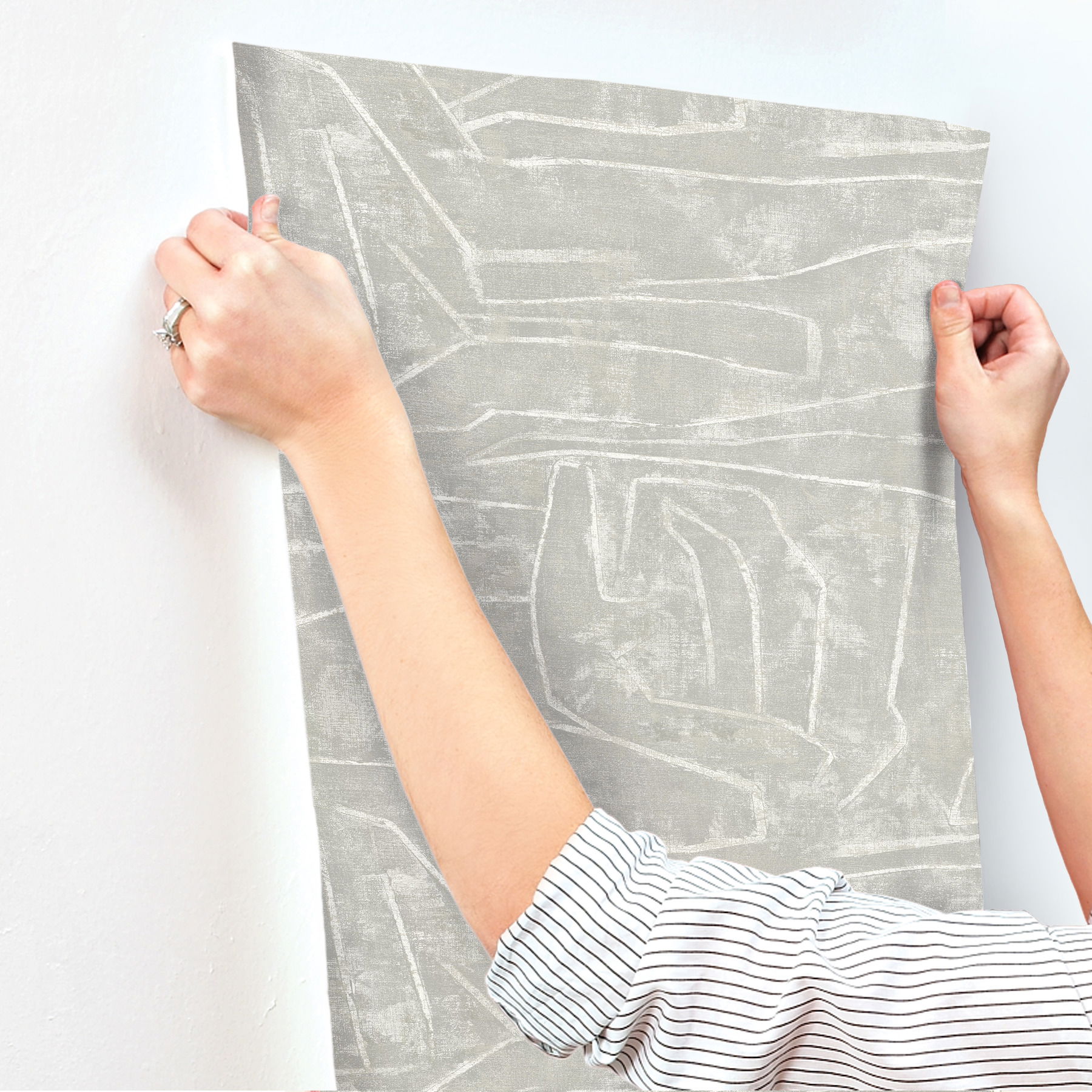 Urban Chalk Grey Peel & Stick Wallpaper large image 