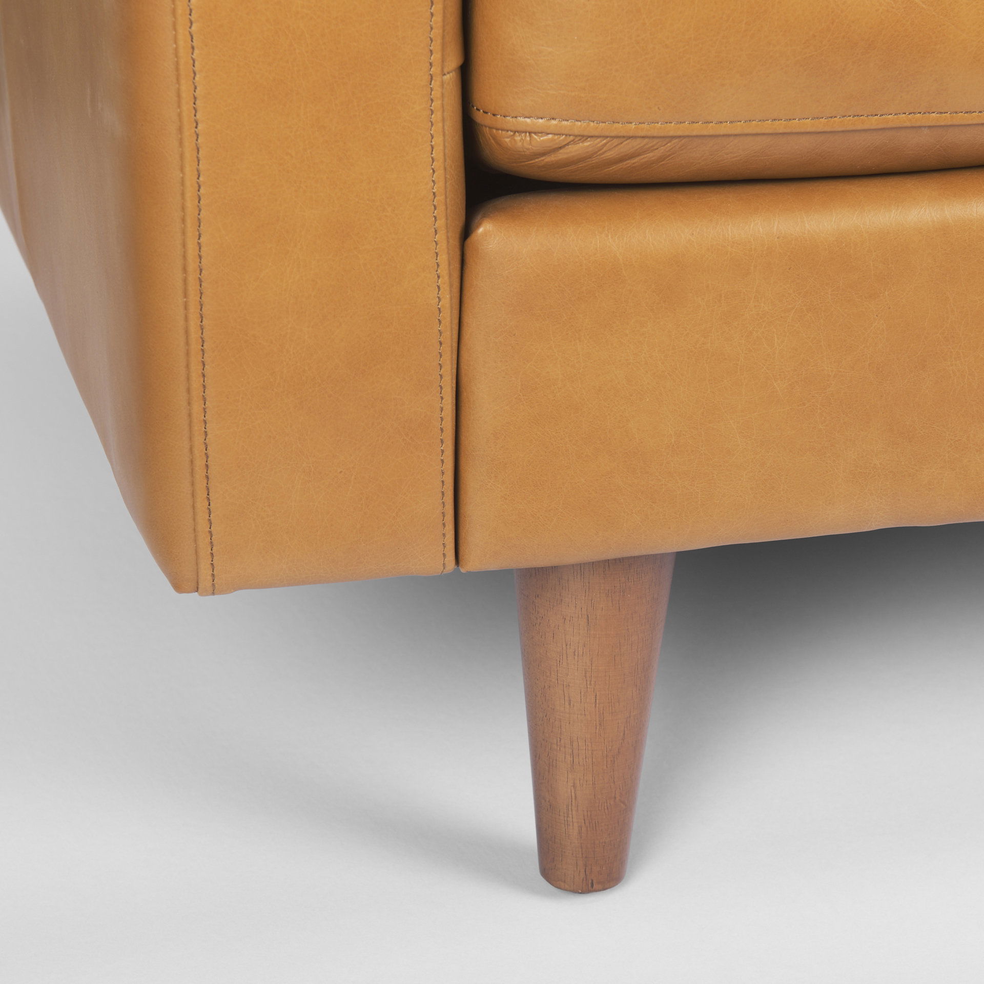 Olaf  Tan Leather Sofa, Sofas & Sectional by Mercana, 88.19" length x 37.8" width x 35.04" height View 15