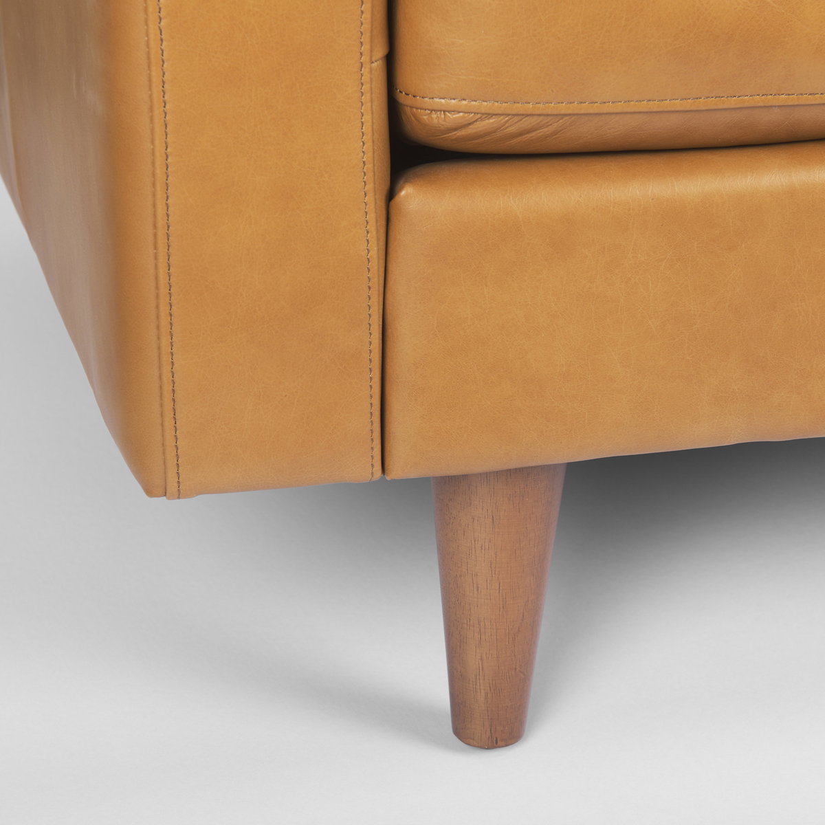 Olaf  Tan Leather Sofa, Sofas & Sectional by Mercana, 88.19" length x 37.8" width x 35.04" height View 15