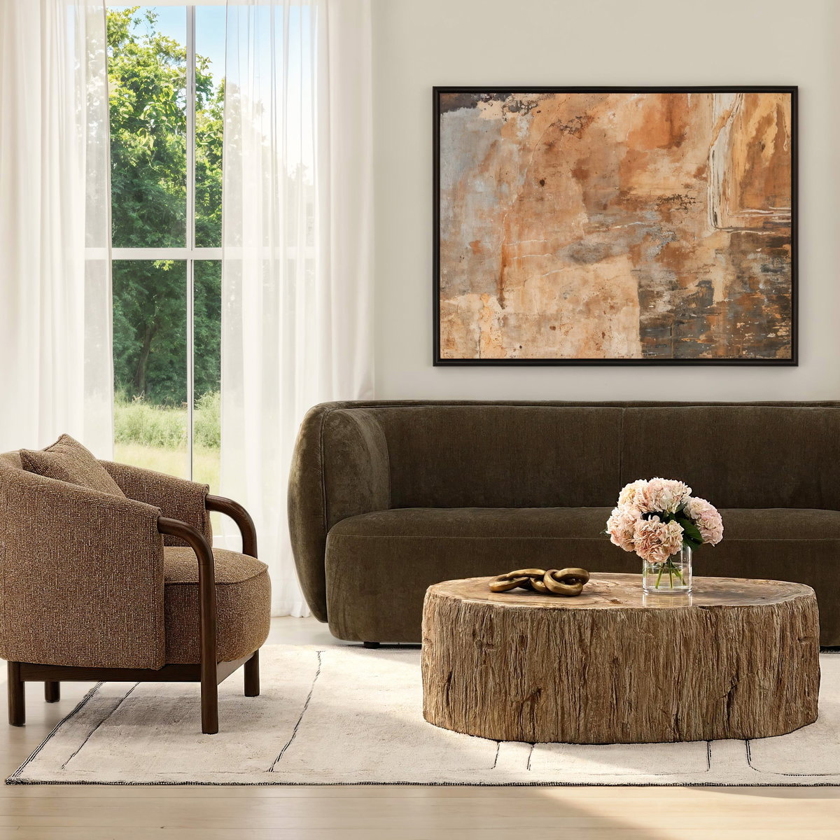 Rimas Occasional Chair Brown, Accent Chair by Dovetail, 29.1" width x 29.25" height x 31" depth View 7