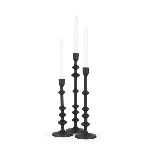 Paolo Matte Black Metal Candle Holder (Set of 3)