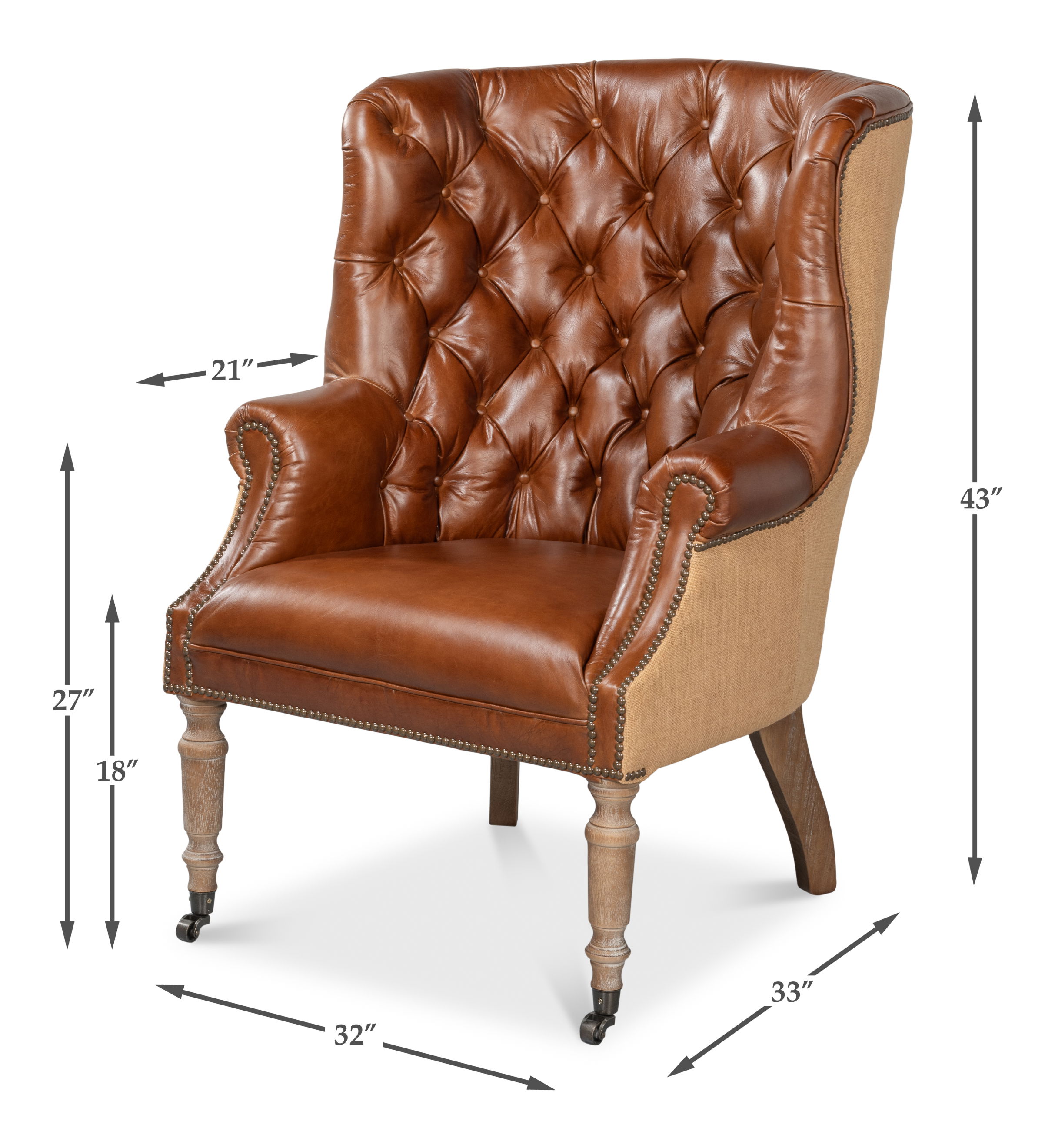 Welsh Leather & Jute Chair large image 