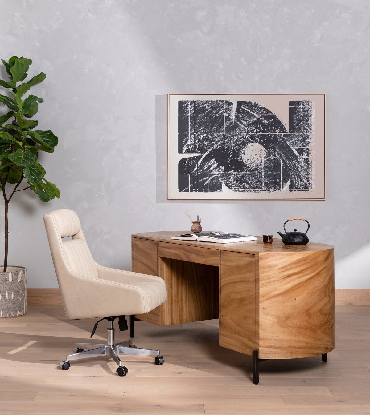 Lunas Executive Desk, by Four Hands, 72" width x 31" height x 30" depth View 14