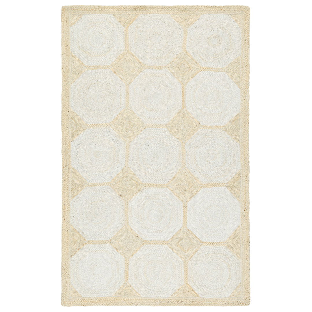 Fiorita Natural Geometric Light Beige/ White Area Rug large image 