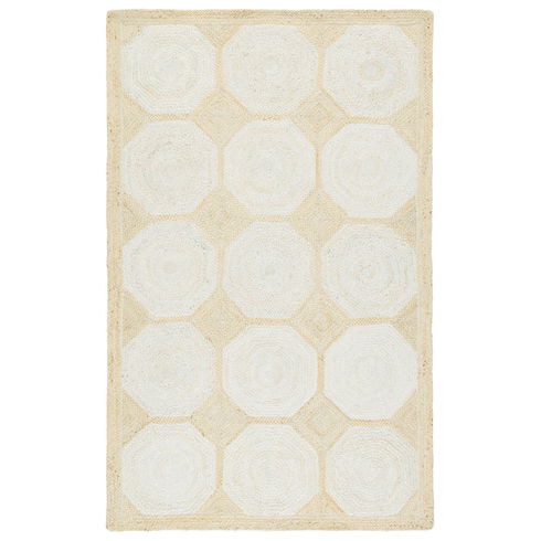 Fiorita Natural Geometric Light Beige/ White Area Rug