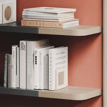 Online Designer Bathroom Aksel RADius Glazed White Oak Floating Shelf