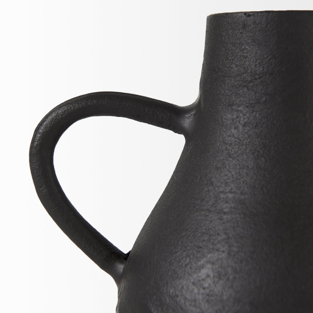 Cyrus Black Two handled Vase Decorative Object, by Mercana, 8.66" length x 4.72" width x 8.27" height View 12