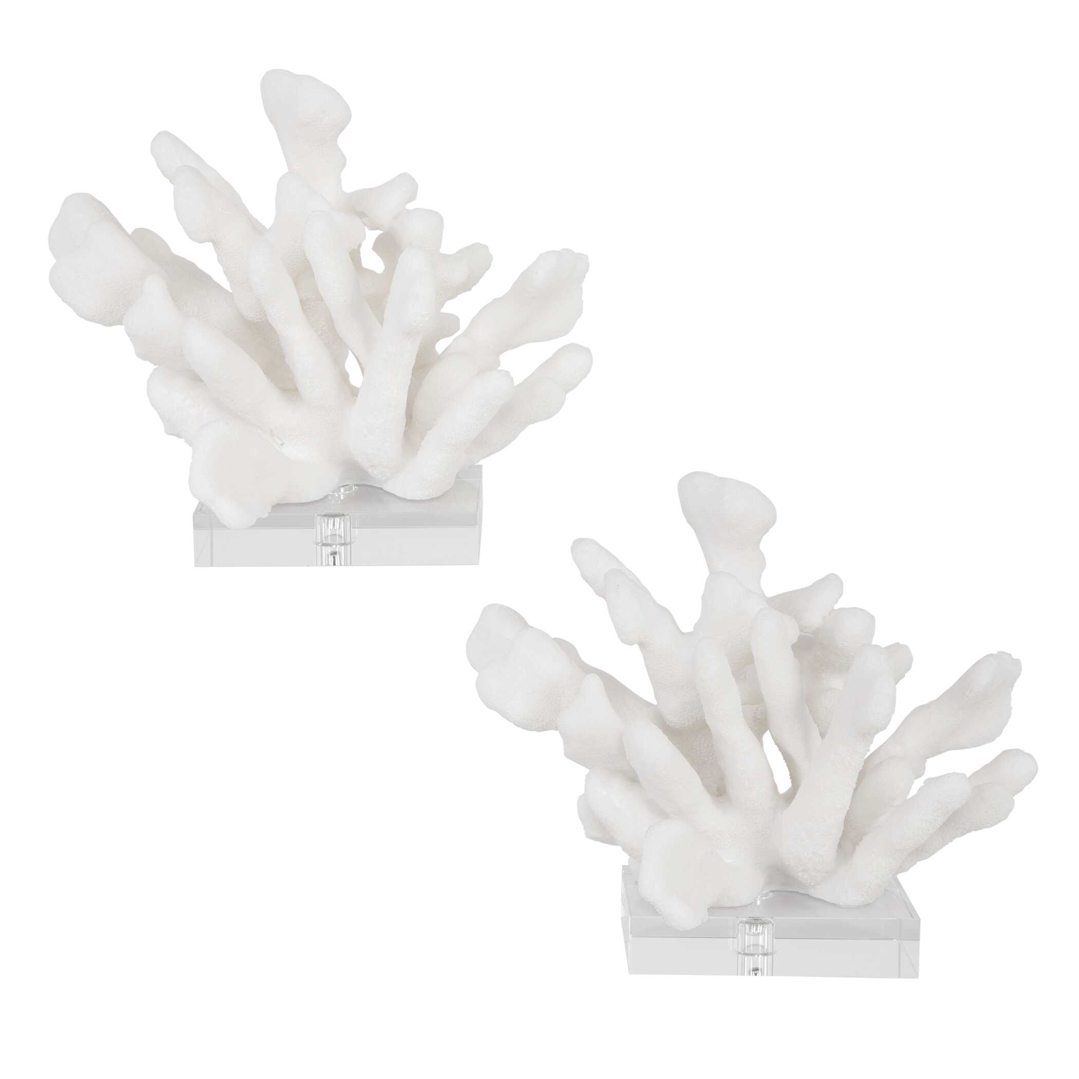 Charbel White Bookends Set/2, Decorative by Uttermost, 5.75" width x 9" height x 7.62" depth View 6