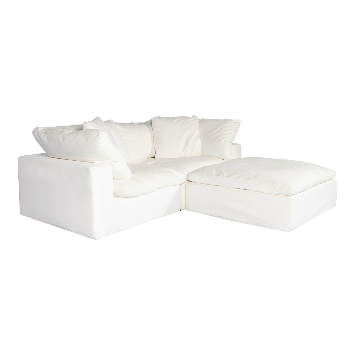 Clay Nook Modular Sectional Cream White, Sectional Sofa by Moe's Home, 89" width x 32.5" height x 89" depth View 2