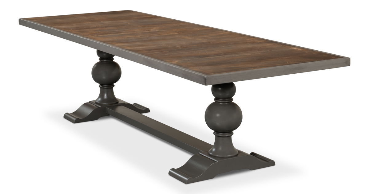 Rectangular Dining Table  As Shown, by Sarreid, 3'4" length x 9' width x 2'6" height View 9