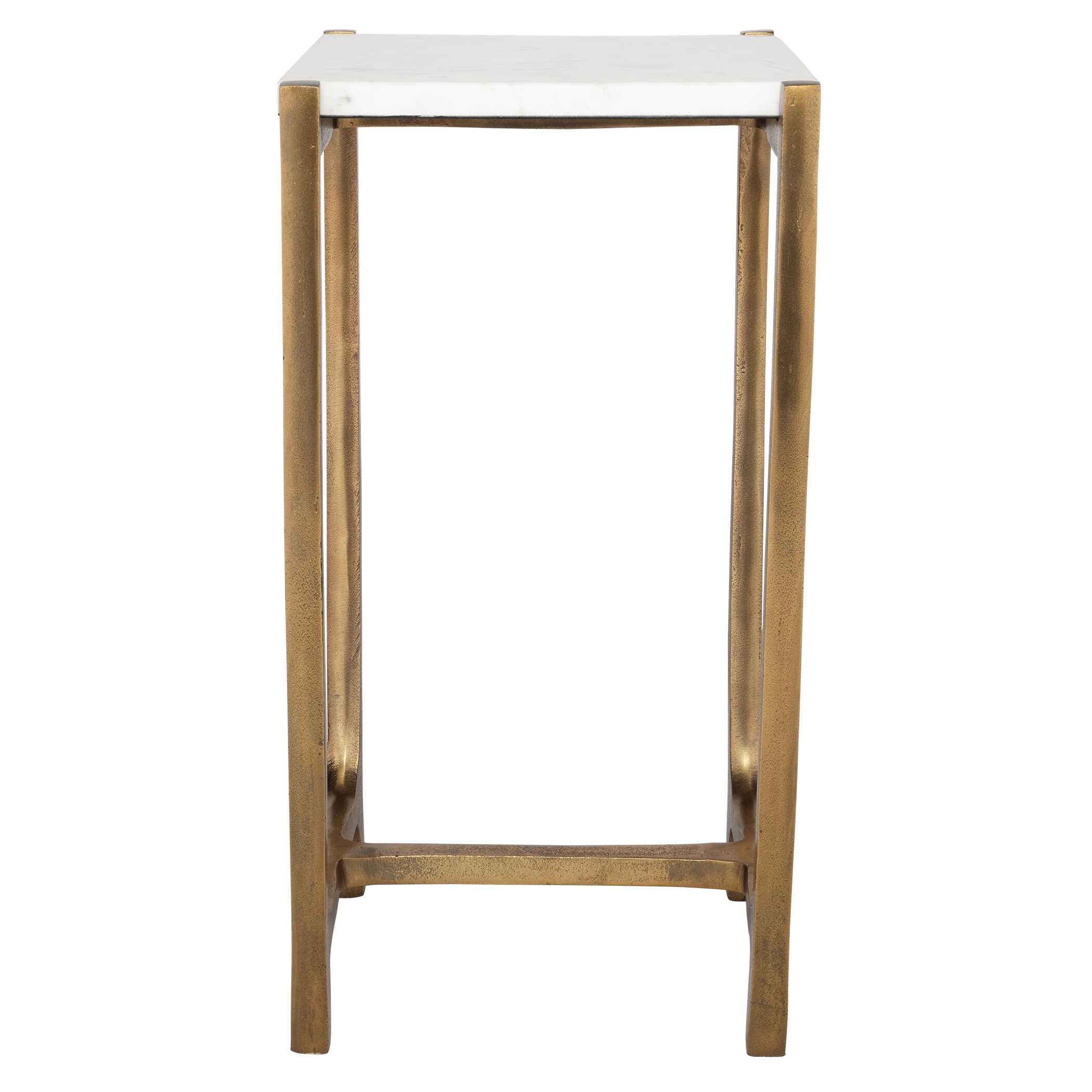 Affinity White Marble Accent Table, Furniture by Uttermost, 12.5" width x 22" height x 11" depth View 6