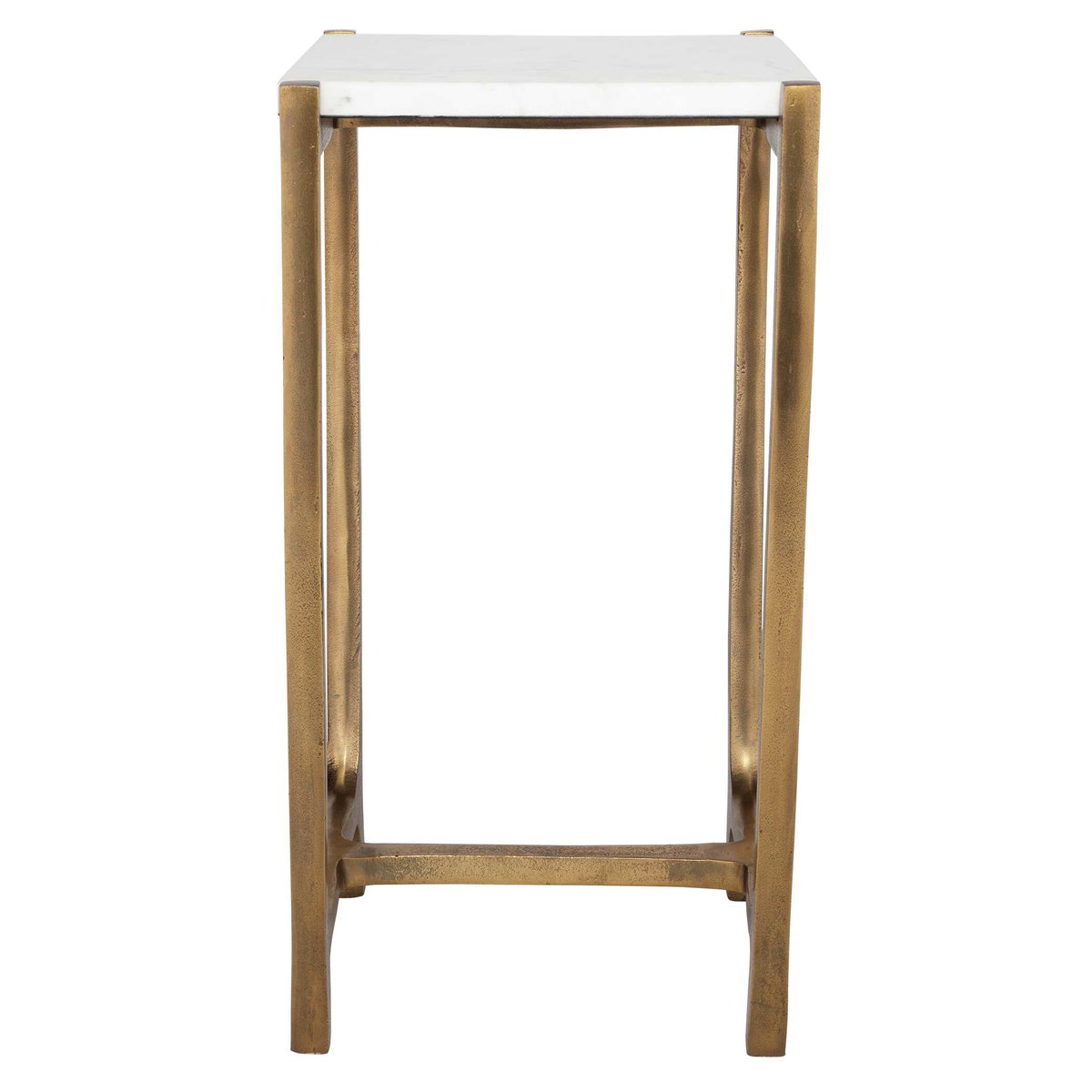 Affinity White Marble Accent Table, Side & End Table by Uttermost, 12.5" width x 22" height x 11" depth View 6