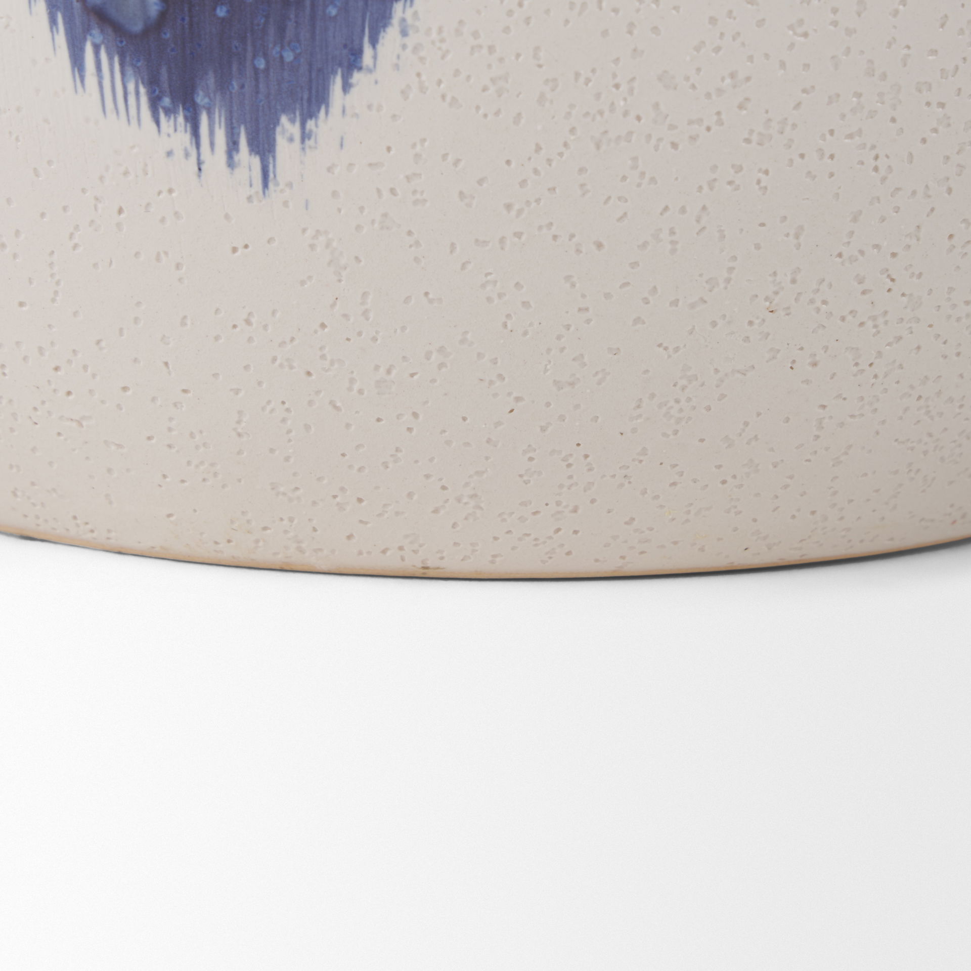 Truett White with Blue Stripes Ceramic Jug Vase, Decorative Jar by Mercana, 10.43" length x 8.66" width x 10.04" height View 8