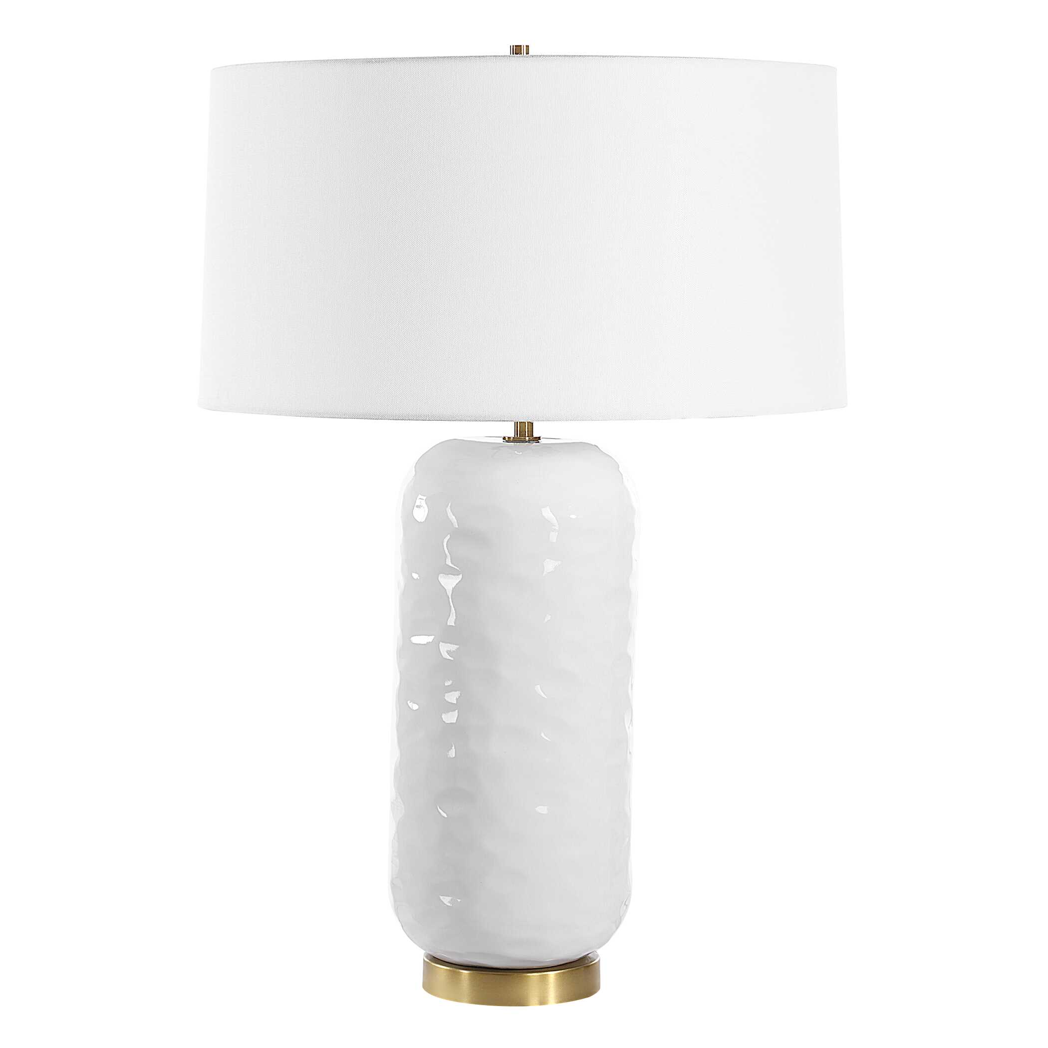 Iona White Glaze Table Lamp, by Uttermost, 20" width x 29" height x 20" depth View 5