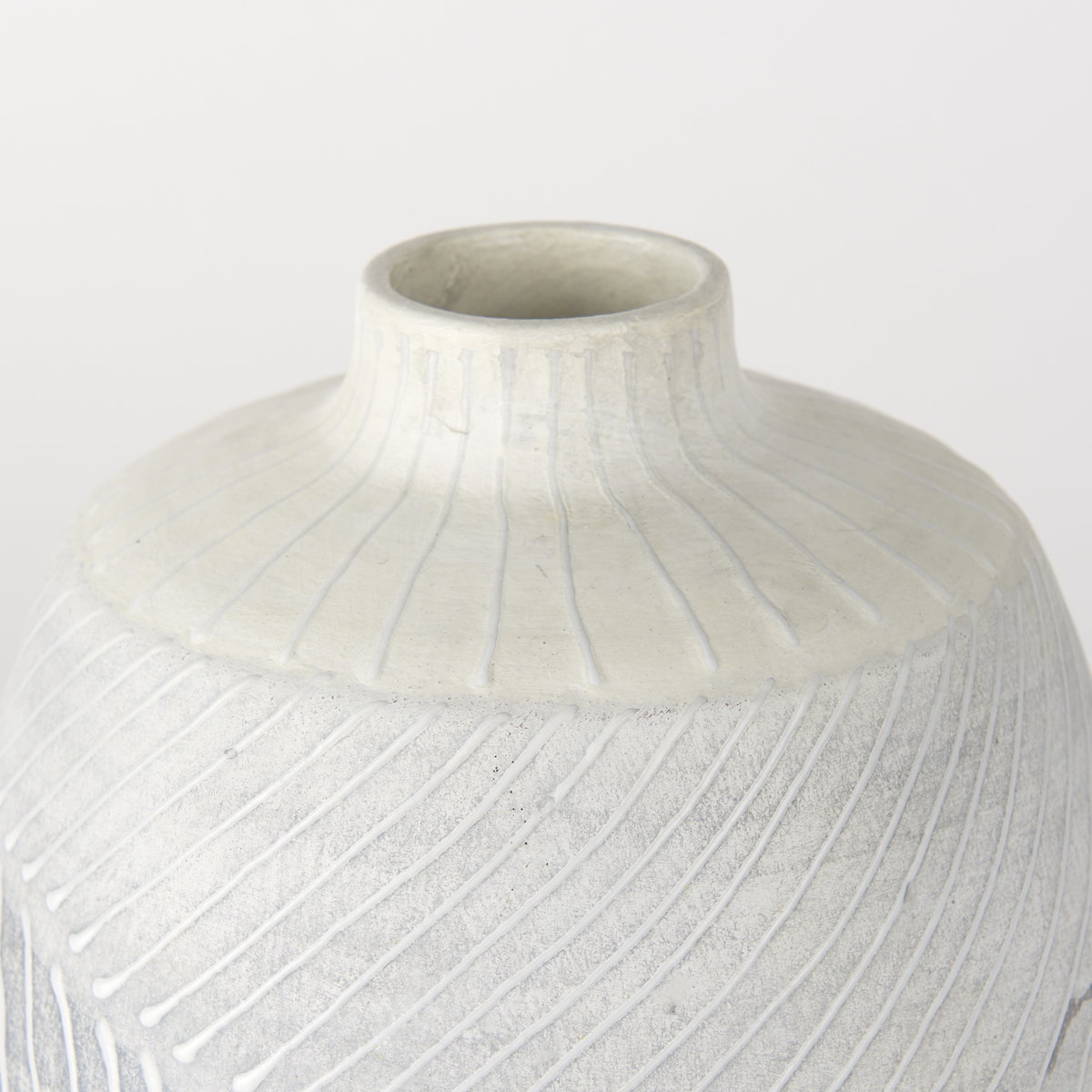 Blume 10H Off-White with Gray Textured Vase, by Mercana, 8.27" length x 8.27" width x 10.24" height View 5