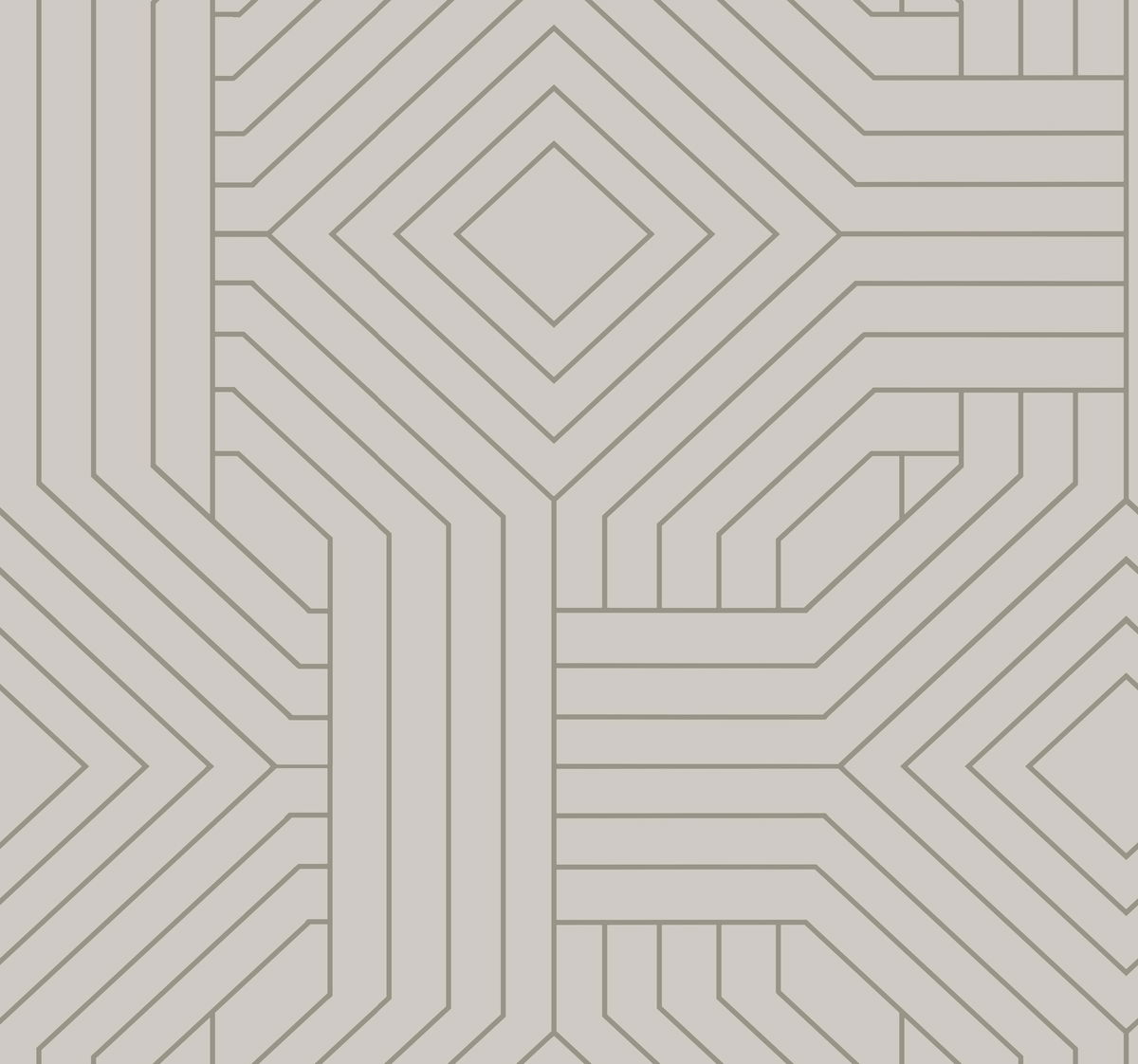 Diverging Diamonds Taupe Wallpaper, by York Wall, 27' length x 2'3" width x 0.02" depth