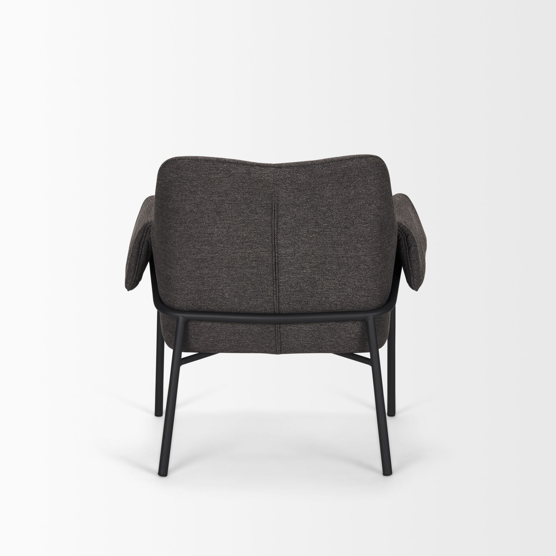 Brently Accent Chair with Gray Fabric & Matte Black Metal Legs large image 