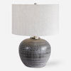 Mikkel Charcoal Table Lamp, by Uttermost, 1'4" width x 1'9.75" height x 1'4" depth thumbnail 1