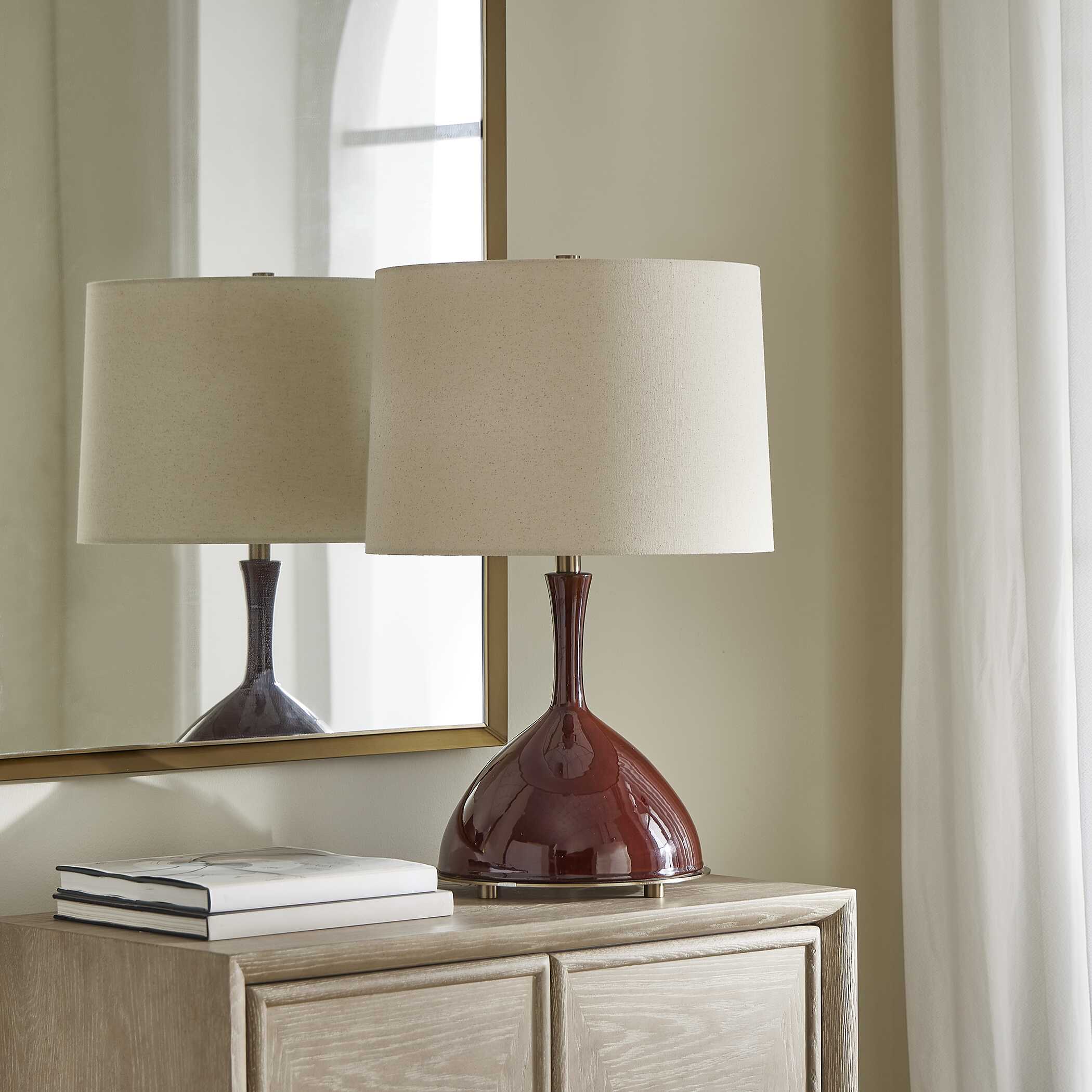 Colette Burgundy Table Lamp large image 