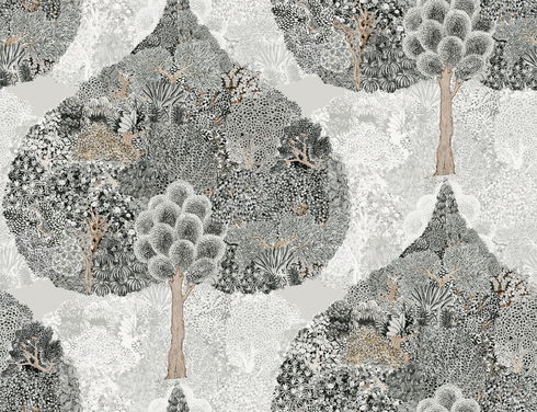 Mystic Forest Black Wallpaper