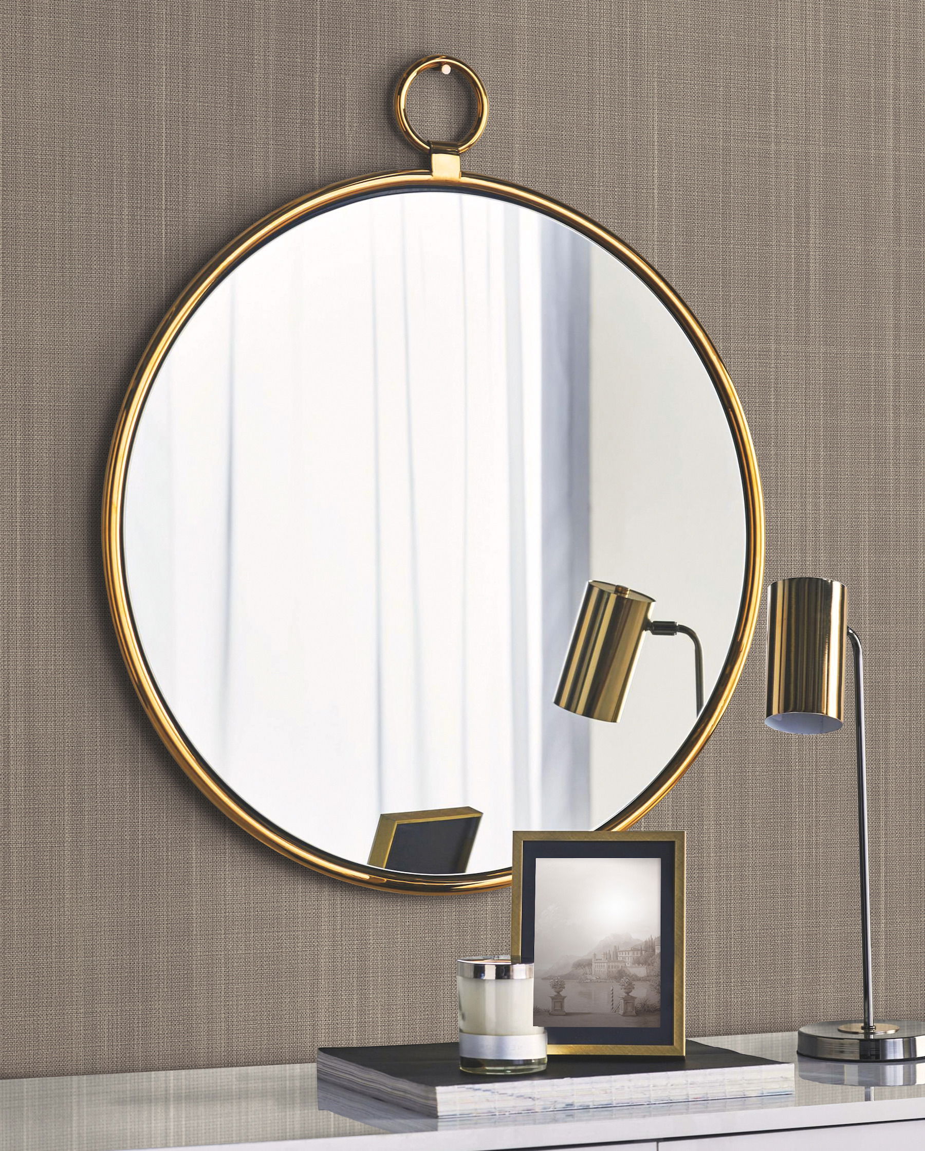 Double Basket Weave Brown Wallpaper, by York Wall, 33' length x 1'8.5" width x 0.02" depth View 2