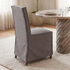 Elbert Solid Back Dining Side Chair | Grey Fabric with Brown Wood, Dining Chair by Mercana, 19.25" length x 21.75" width x 35.25" height thumbnail 2