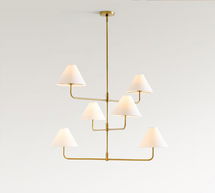 Online Designer Bathroom Monroe Mobile 32" Chandelier, Tumbled Brass