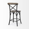 Etienne 26.25' Seat Height Brown Wood Seat Black Metal Base Stool thumbnail 6