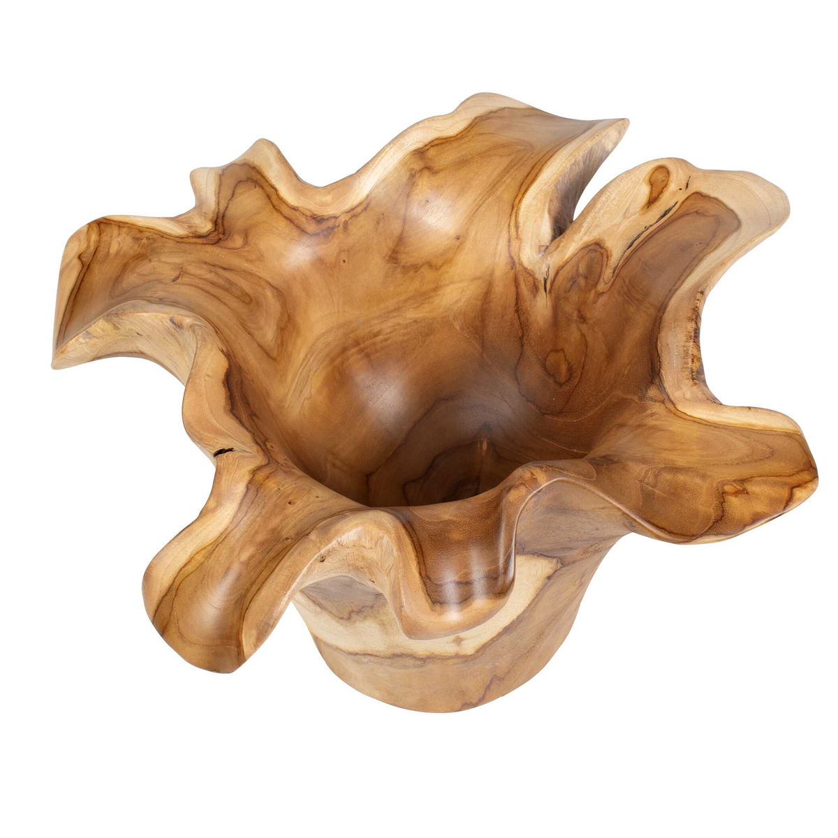 Teak Flow Natural Outdoor Bowl, Decorative Tray by Uttermost, 15.8" width x 10" height x 15.8" depth View 5