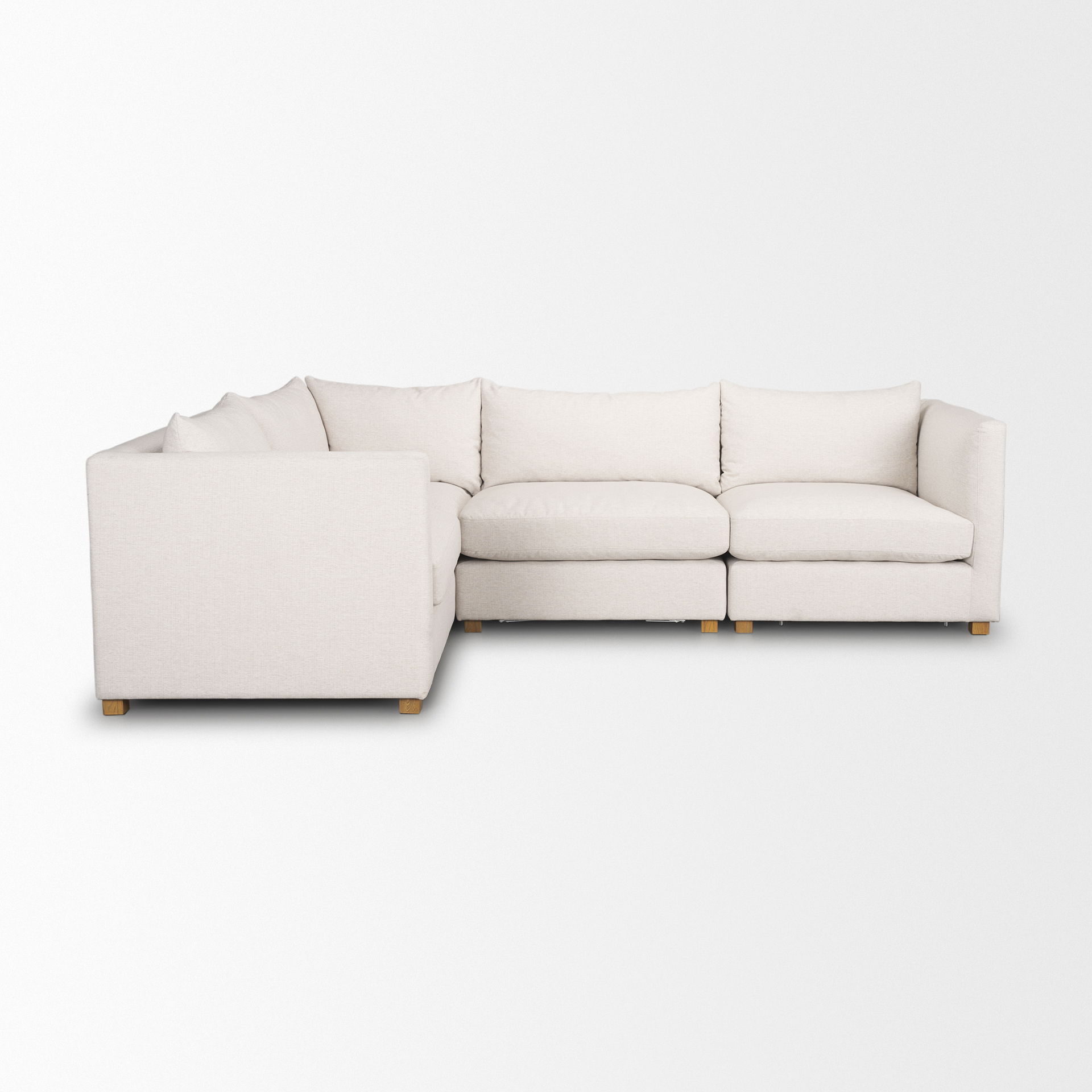 Halston 4 Piece Oatmeal Sectional Sofa Set large image 